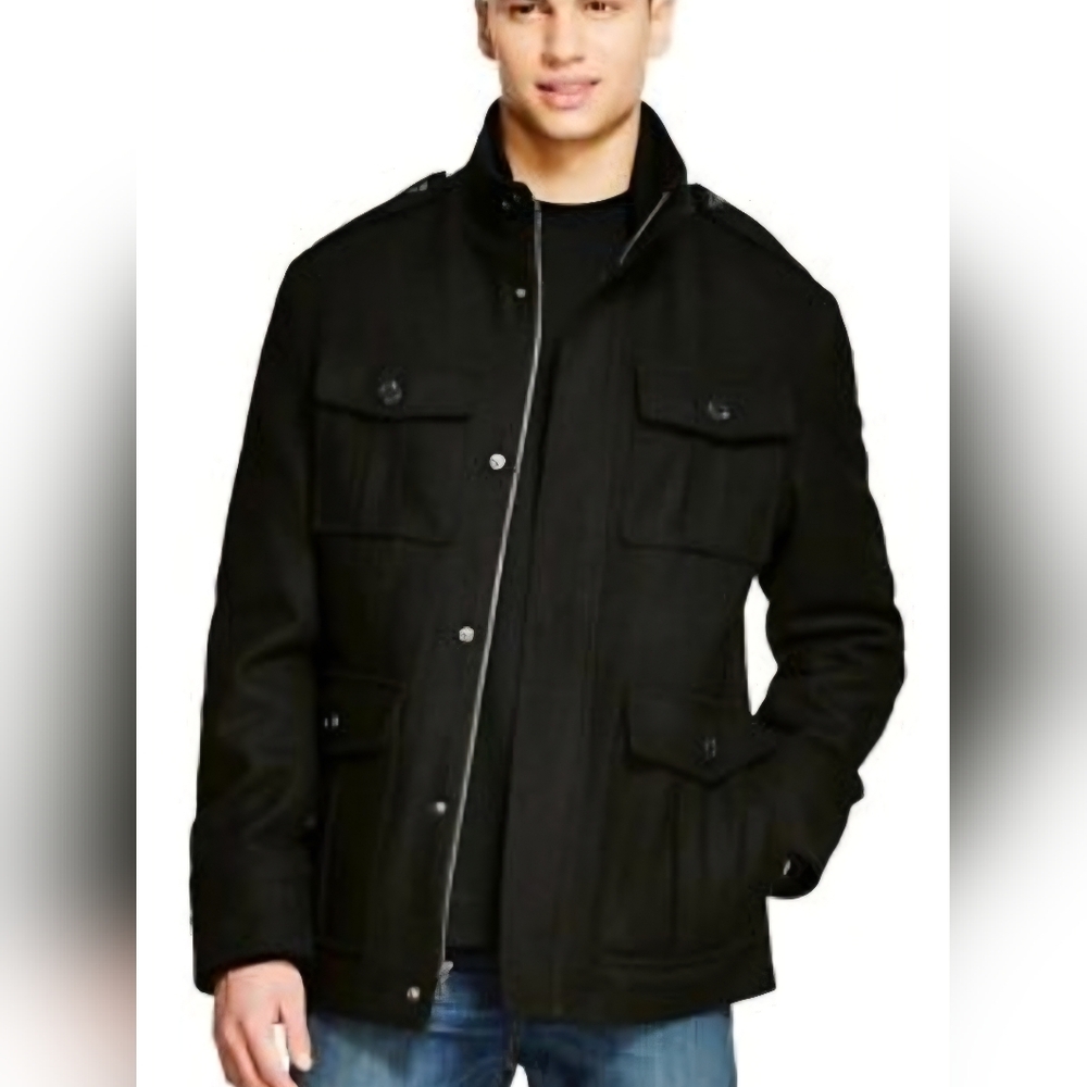 NWT Structure Black Military-Style Hooded Field Jacket